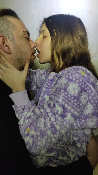 The horniest and dirtiest kiss on the internet with a beautiful teen