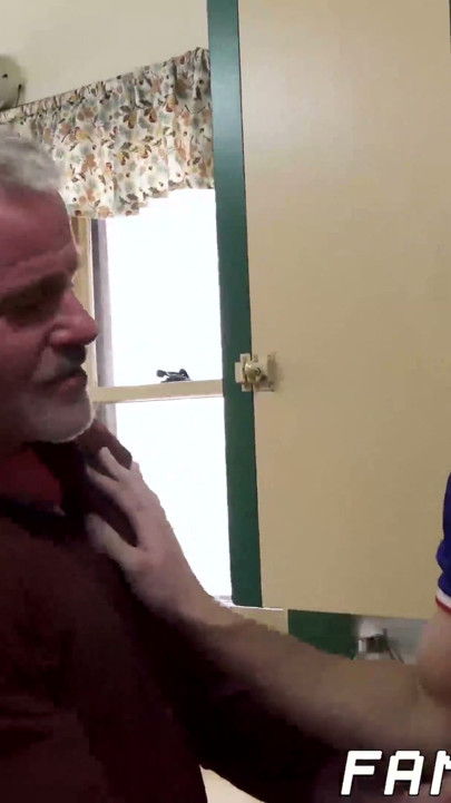 Mature macho puts his handsome stepson onto his raw cock | Clip 1