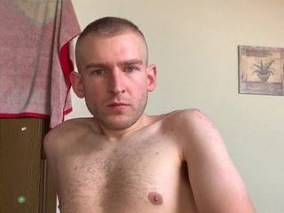 Huge russian cock cumshot on the hairy body and after shake