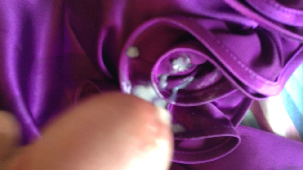 Depositing a Pool of Cum on Andrea's Satin Prom Dress