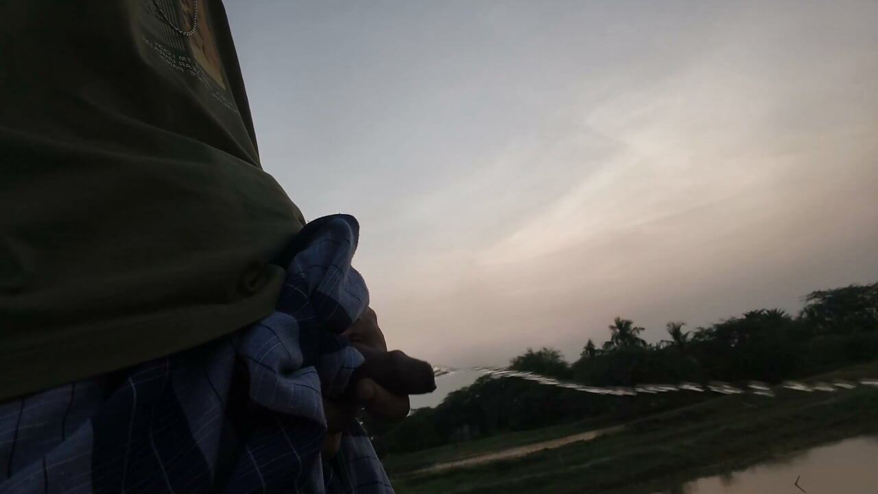 Estou mijando no campo.