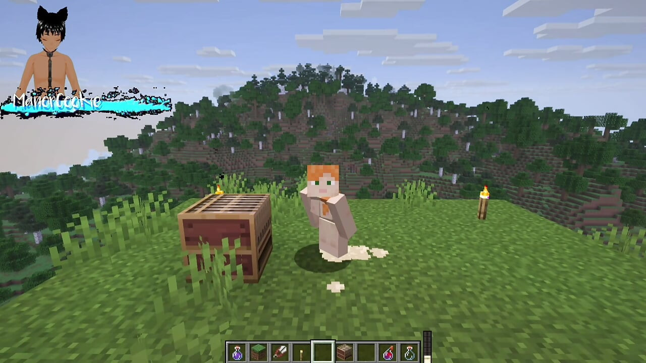 Minecraft mod Needs of Nature - Steve and alex masturbating and showing off some features! Like Cum!