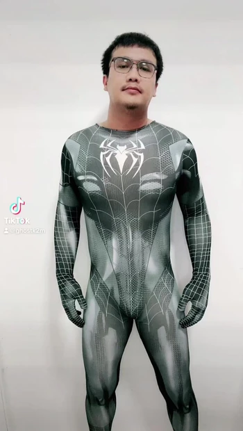 Spiderman bodysuit show cock TikTok