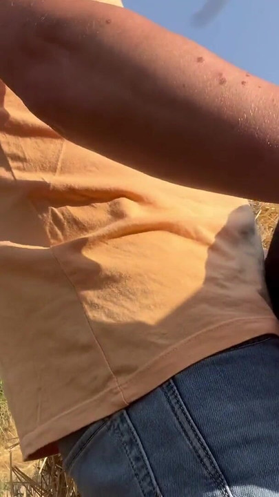 Must-share moment from "Fuck in the wild, we almost got caught! He covered me in"