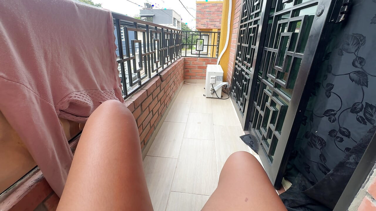 Last night I was walking around the balcony in my underwear and I saw my neighbor looking over here so I decided to masturbate this morning to see if I would go out and
