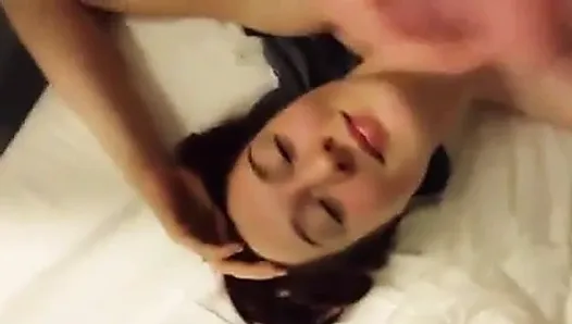 Facial on sexy brunettes