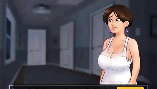 Summertime saga: cougar MILF caught a guy with his big dick in his hands ep 153