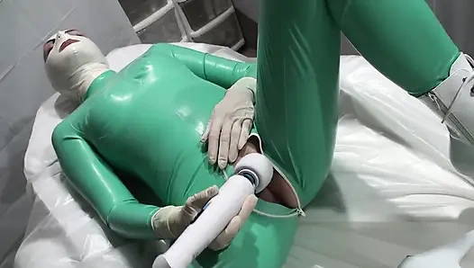 Latex Danielle relaxing in the ambulance