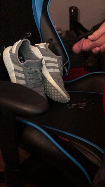 Quick cum spray on my NMD adidas sneakers