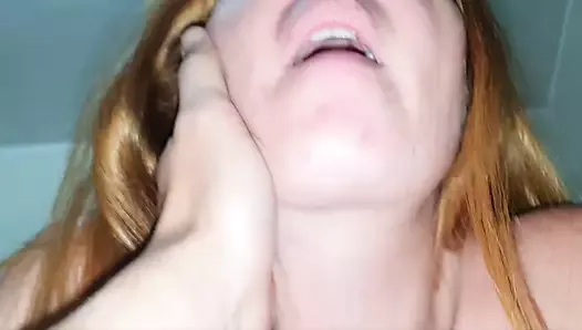 Mature redhead gets fucked until her pussy is open and cum on my dick