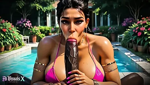 (4k) animasi ai 3d - tante semok latina dengan pantat bahenol dan kontol besar pria kulit hitam dientot gaya doggy, pronebone & crot di dalam (ai visual x)