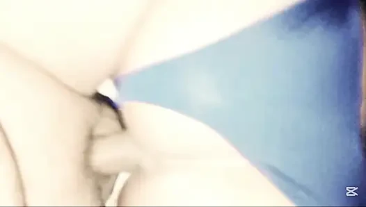 Riding my married neighbor's cock without a condom