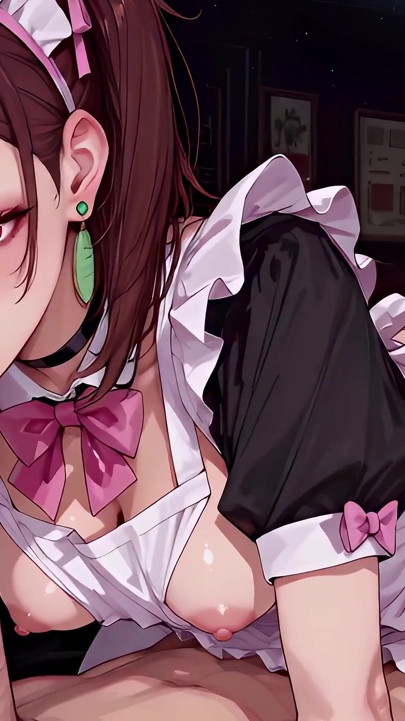 Waiter Momo Ayase Gets Fucked for Tips at Work, Dandadan, Blowjob, Anal