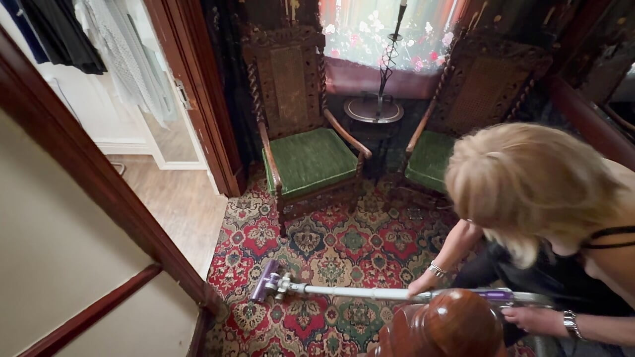 Jane Harris is a msid cleaning her Master and Mistress's house