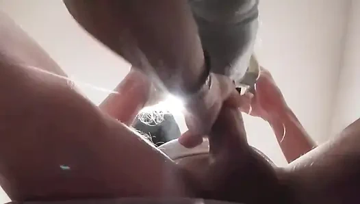 MILF with Blonde Pigtails Sucks Cock and Cums in Mouth