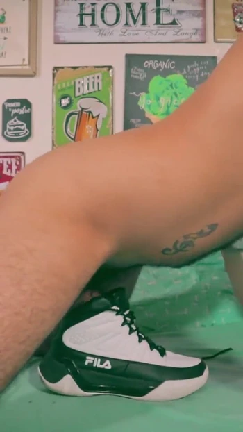 Epic moment from "Camilo Brown Discovers a New Fetish Sniffing And Fucking His Shoes And Covering Them In Cum"