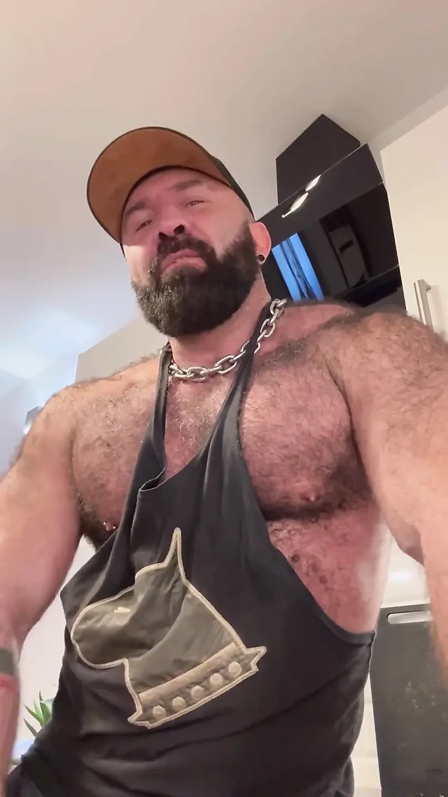 Gay Muscle Bear JOI - Feet Worship, Jockstrap Sniffing & Fleshlight Fuck with Huge Balls