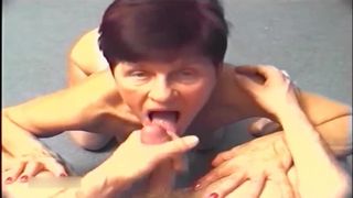 Granny Ibolya blowjobs and cum in mouth