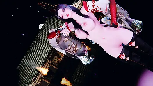 3D sexy Asian cosplay stripper dance for you