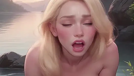 Olivia begging to be pounded doggy style in the public at the Lake Part 3