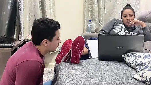 Kiffa Ignores Foot Slave While He Licks Her Sneakers Clean