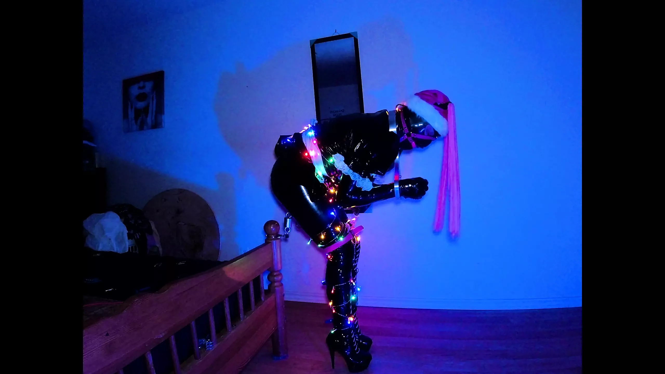Sissy meiden zelf bondage spiked kuisheidskooi kwelling voor de vakantie