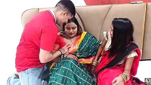 Indian desi jija sali bhabhi dever threesome hardcore sex video