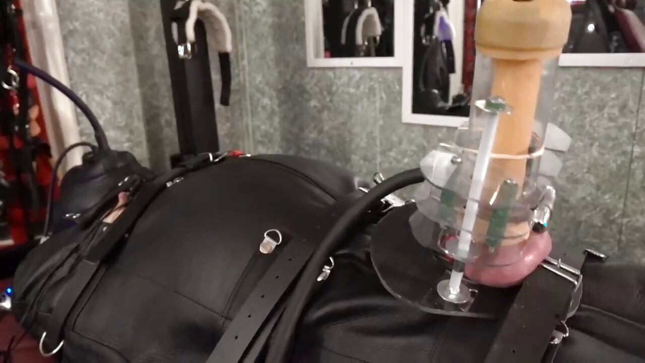 Leather Bondage Bag and Venus 2000 Milking