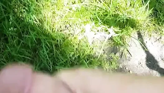 Outdoor jerk on forest path