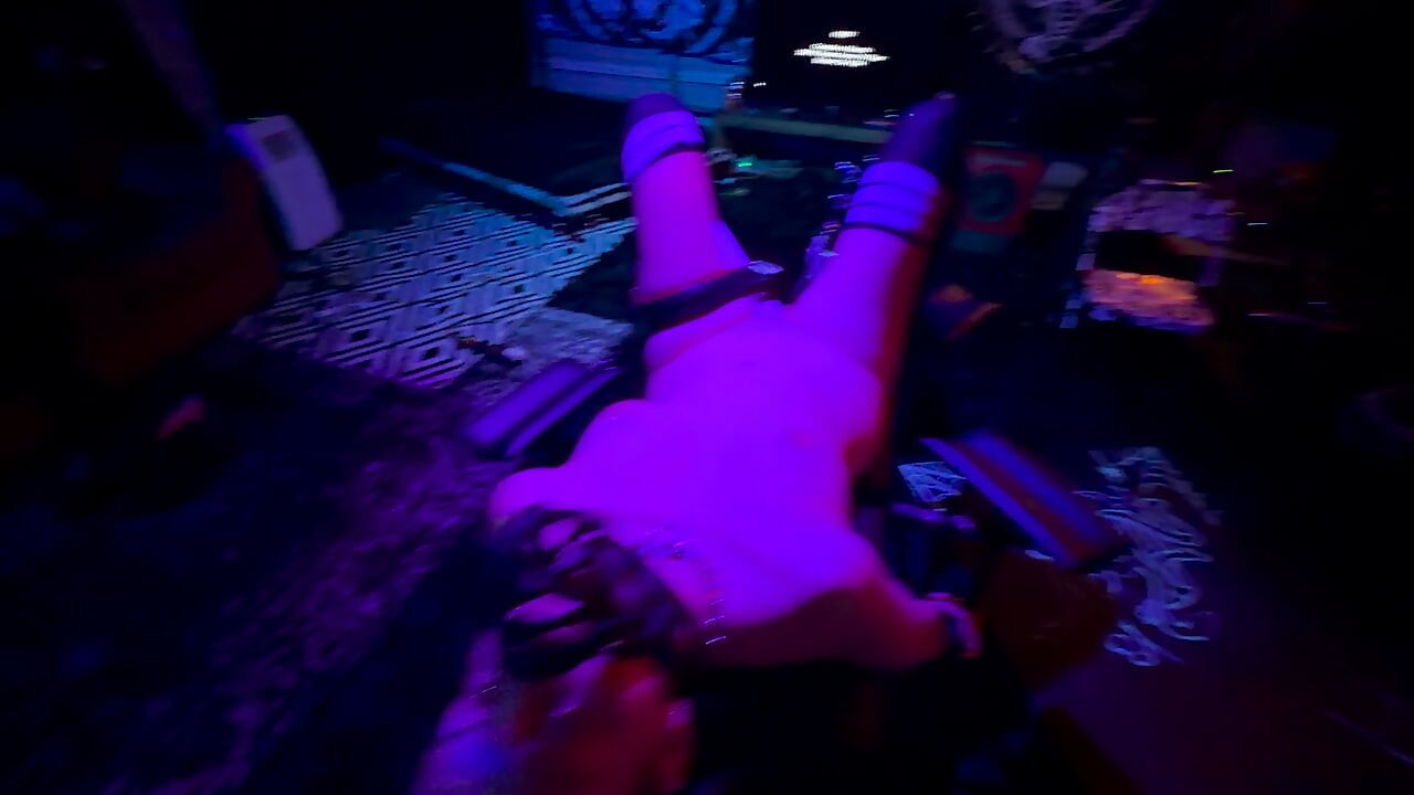 Muzzled Slave, helpless gets fucked relentlessly by my machine