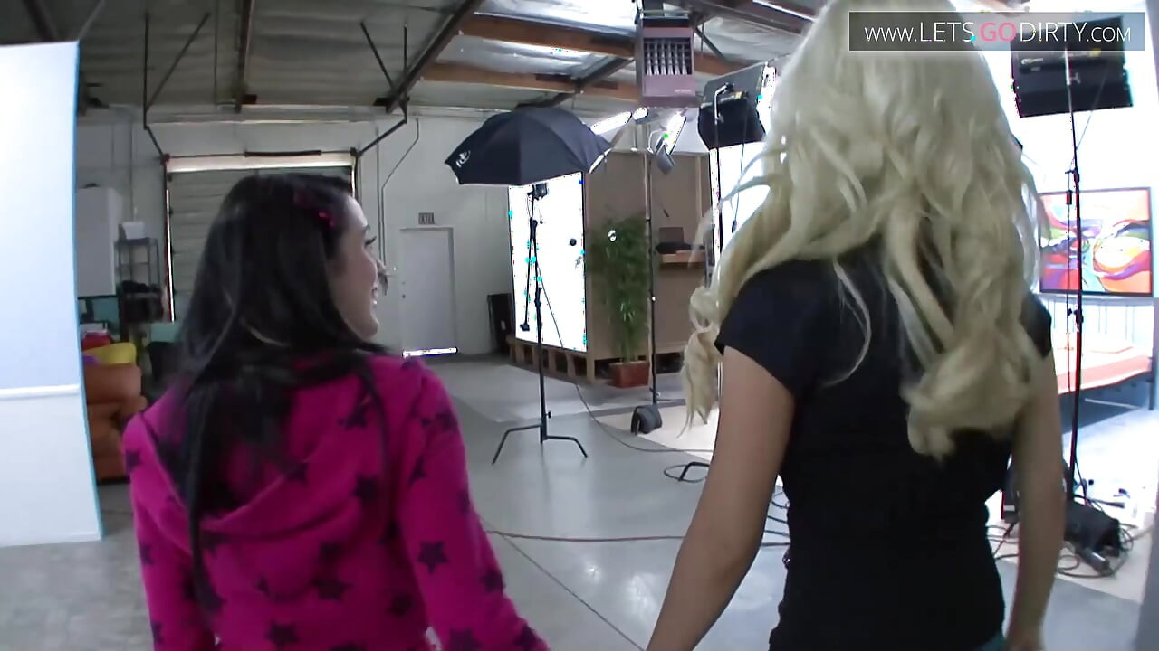 Horny lesbos finger finger then shove long dildo into pussies