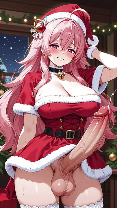 Large Transgender Cocks Cumming on Presents and Christmas Trees