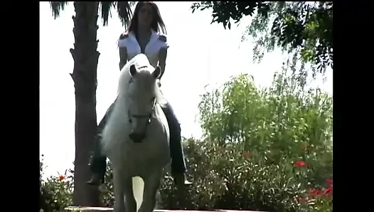 Hot lesbian brunette hardly fucked with a strapon