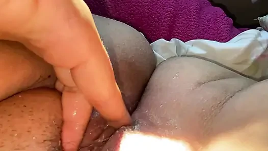Masturbating In Daylight - My Shaved Fat Pussy And Big Lips - POV Woman Only