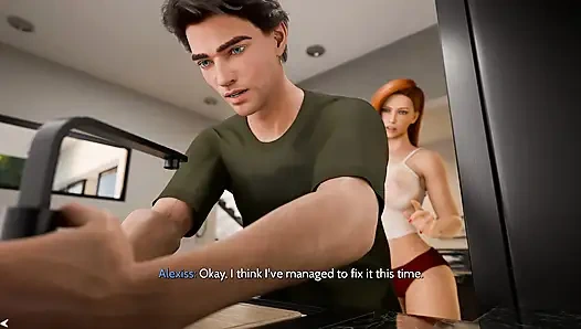 Tante seksi rambut merah yang nggak tahan lagi untuk ngentot sama pacarnya yang masih berondong!