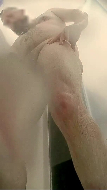 Memorable moment from "Spycam Catches Dad Jerking Off In Shower - Big Cumshot - SlugsOfCumGuy"