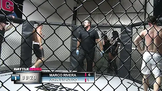 Ebony babe enjoys pleasuring guy's cock in the ring