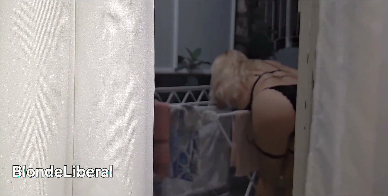A Shameless Housewife Showing off to Passersby on the Street While Her Husband Is at Work