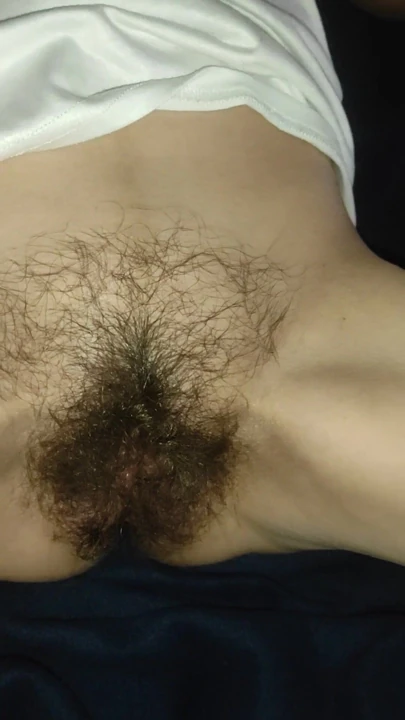 Hairy pussy fingering and cumming with MagicStick, small squirt | Clip 1