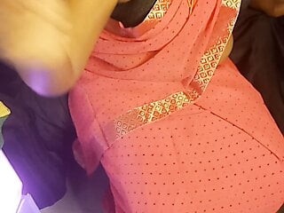 Pink saree seduction by tamil mum