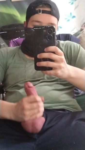 I am a very bad boy who sits in front of mirror and with my big cock