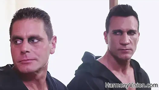 Tempting brunette enjoys DP in fmm threesome