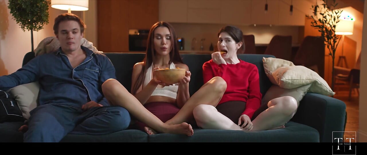 We Were Having Lesbian Sex, but Then the Guy Woke up... 4K HD Tim Team
