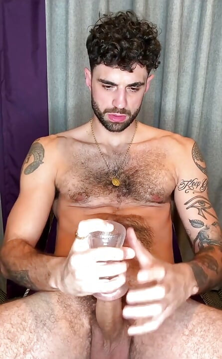 First Time Using a Male Masturbator Oy My Big Cock