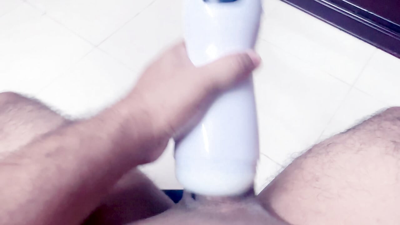 Solo Male Masturbation with Boy Toy - Intense Orgasm