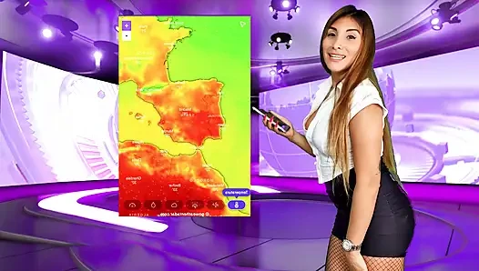 The cameraman fucks her during a live broadcast!