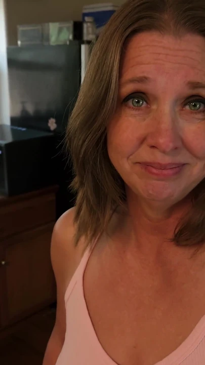 Captivating moment from "Sexy Hot Mature MILF Tries A Dating App and Finds A Son of An Old Friend - A Small Town Affair"