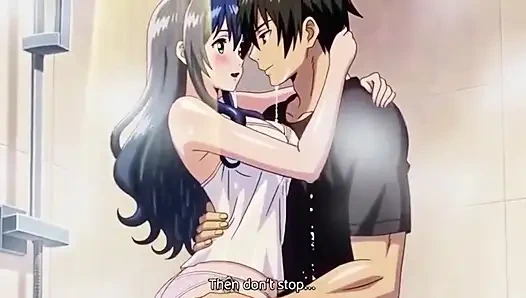 Stepbrother watch stepsister while she is taking shower 3D Anime