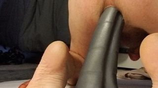 Anal stuffing with squarepeg toys...anaconda and worm