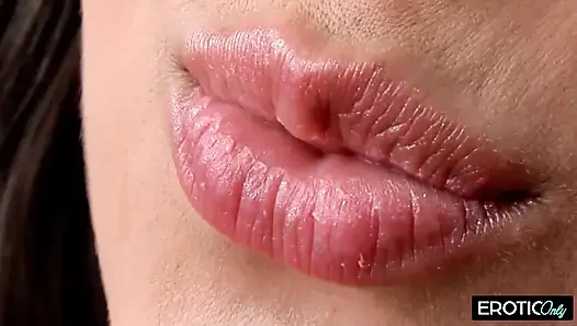 Brunette Slides Glass Toy Deep in Her Ass